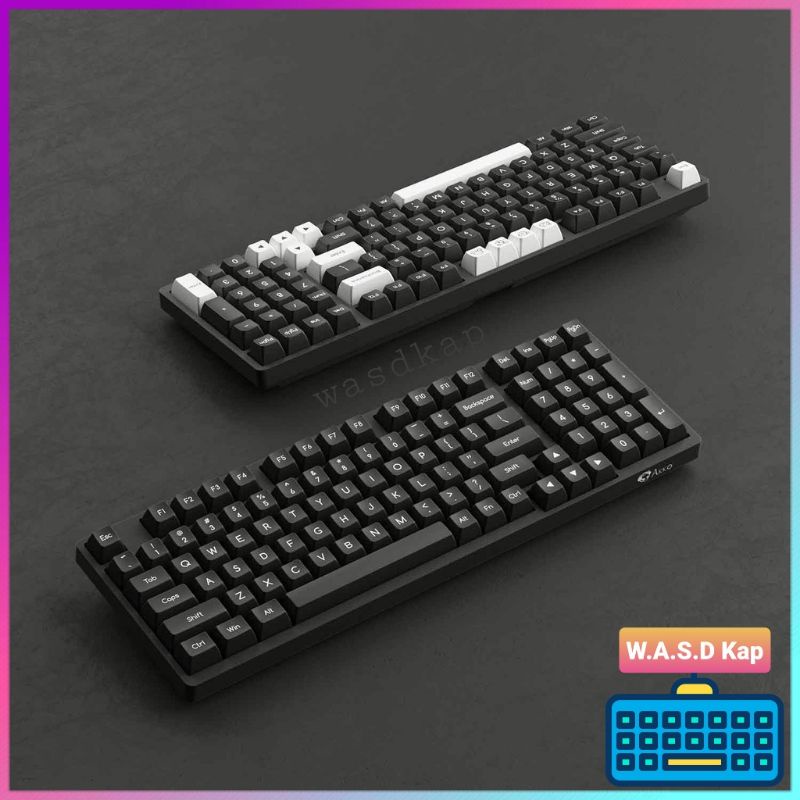Bộ nút bàn phím | Bộ keycap Akko SAL White on Black | Akko SAL WOB