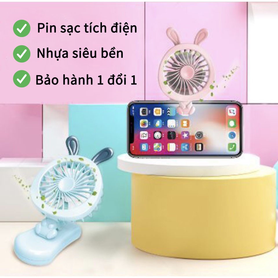 Quạt sạc pin mini 2 trong 1 kẹp laptop điện thoại có dây cáp sạc hàng đẹp | BigBuy360 - bigbuy360.vn