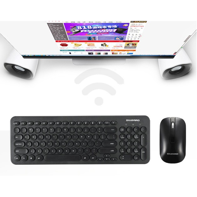 Bàn phím Và Chuột Không Dây DIVIPAD K520 Màu Đen