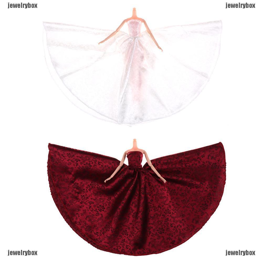 Đầm Cưới Màu Trắng Đỏ Xinh Xắn Cho Búp Bê Barbie