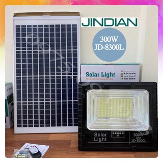 [JD-8300L] Đèn Năng Lượng Mặt Trời JINDIAN Công Suất 300W - Mẫu Mới 2020, Khung Nhôm, Chip Led "SMD" - BH 03 Năm