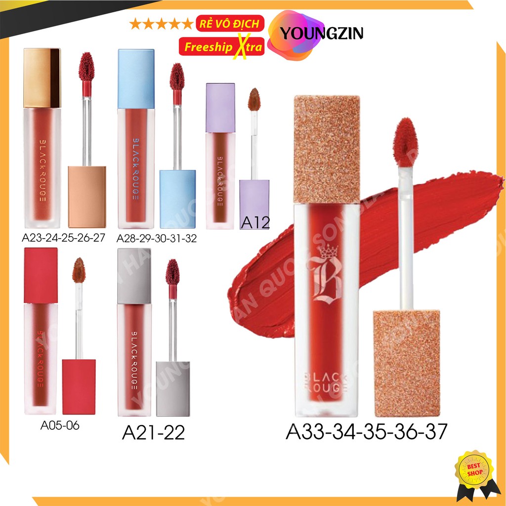 [ Siêu Tốt ]  Son Lì A05-A37 Black Rouge Hàn Quốc, ⚡️𝐅𝐑𝐄𝐄 𝐒𝐇𝐈𝐏⚡️ Son kem, hàng chất lượng. | BigBuy360 - bigbuy360.vn