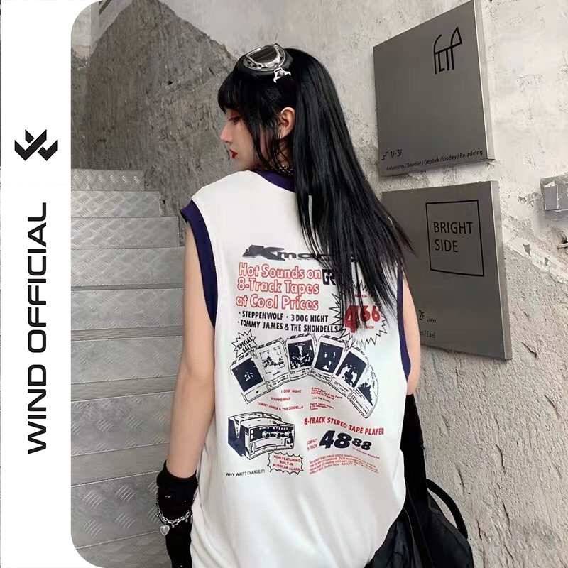 Áo thun ba lỗ WIND unisex form rộng sát nách cotton 466 thời trang nam nữ oversize | BigBuy360 - bigbuy360.vn