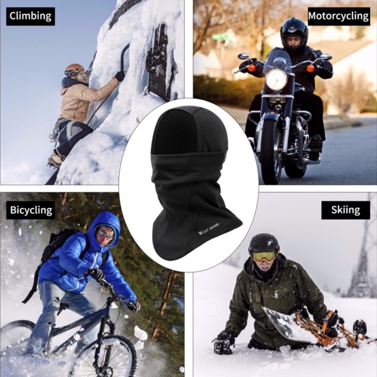 Mũ khẩu trang WEST BIKING che toàn mặt bằng vải lông cừu ấm áp khi chạy xe máy
