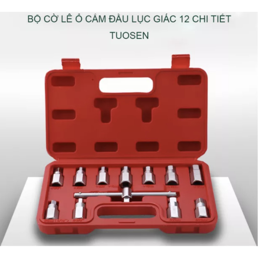 Bộ đầu khẩu lục giác thanh 3/8 với 12 chi tiết TUOSEN (hộp màu đỏ)