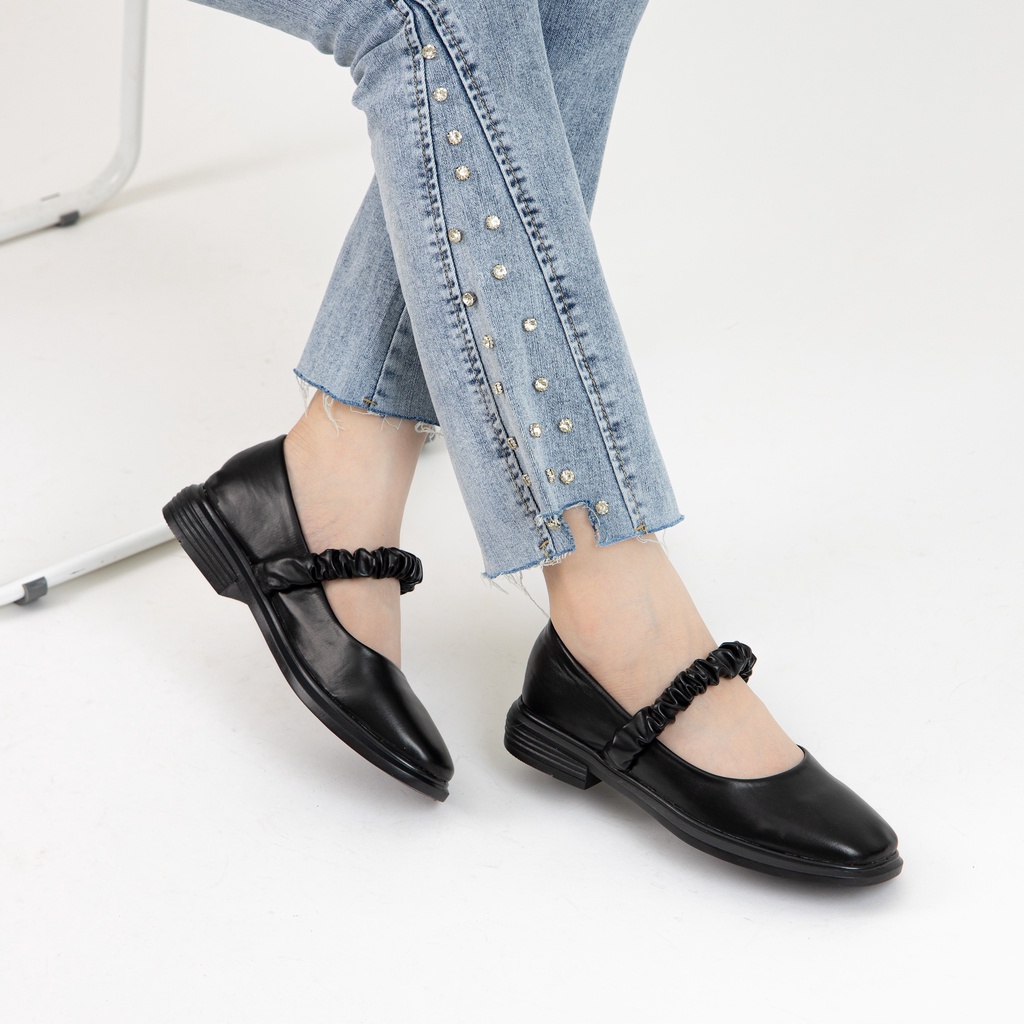 Giày Búp Bê Nữ Thời Trang MWC Phong Cách Tiểu Thư Hàn Quốc Chất Liệu Da Trơn Quai Bèo NUCG-2233