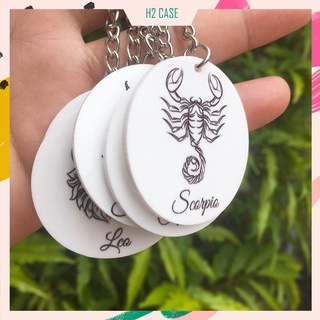 Móc khóa mica in 12 cung hoàng đạo ( in 2 mặt)