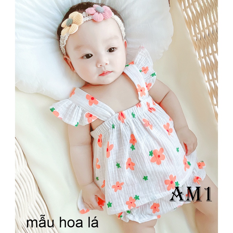 (6-16kg) Đồ bộ bé gái quần áo cánh tiên vải đũi QATE902 - bộ quần áo cho bé gái cánh tiên xinh xắn TB246