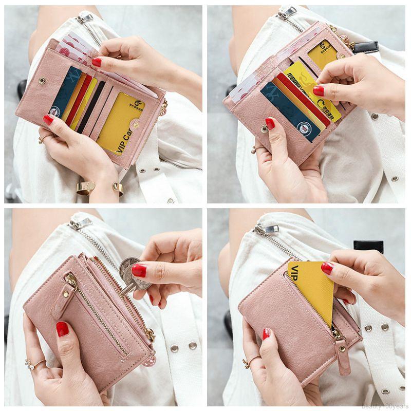 Ví ngắn kiểu nhám đựng tiền/thẻ đa năng phong cách retro dành cho nữ | BigBuy360 - bigbuy360.vn