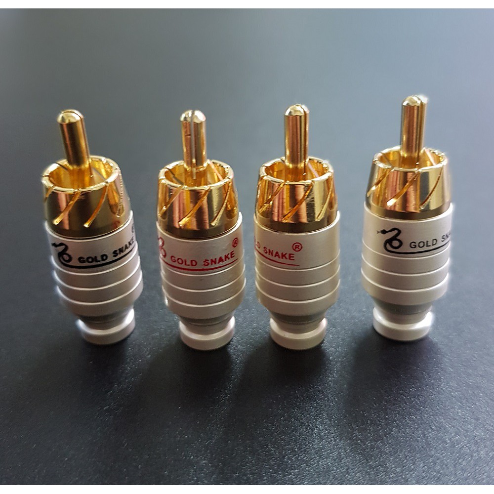 Jack AV Gold Snake - 08 cái | Rắc RCA| Jack Hoa Sen | Jack Bong Sen