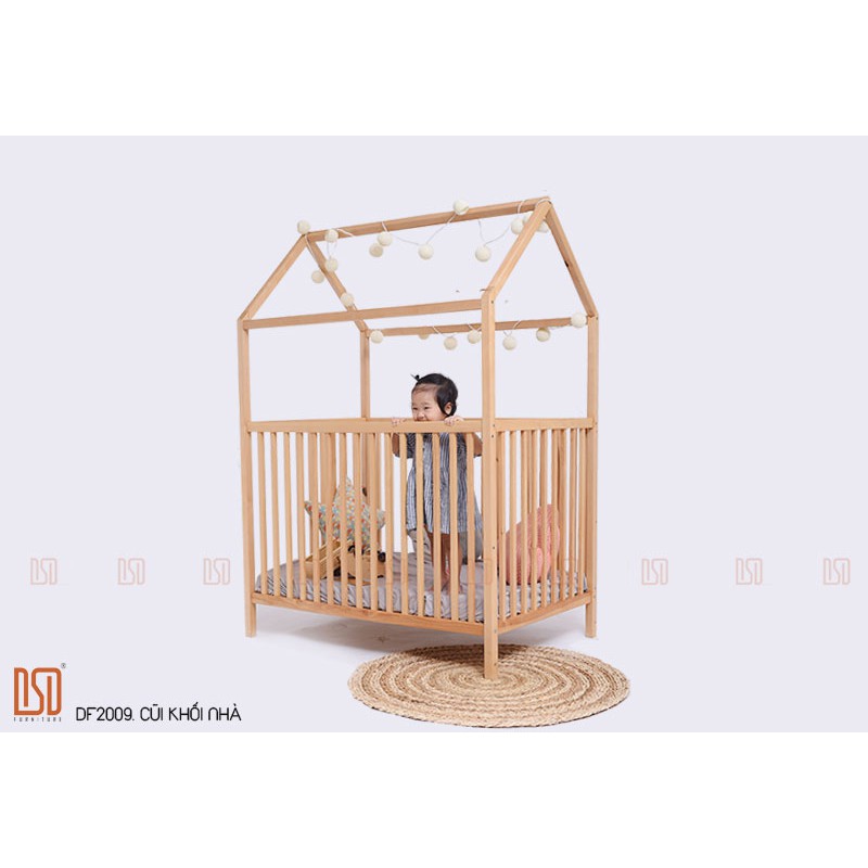 Cũi cho bé 🛑FREESHIP🛑 Cũi gỗ trẻ em thông minh điều chỉnh độ cao [ Nguyên liệu 100% gỗ tự nhiên cao cấp nhập khẩu ] | BigBuy360 - bigbuy360.vn