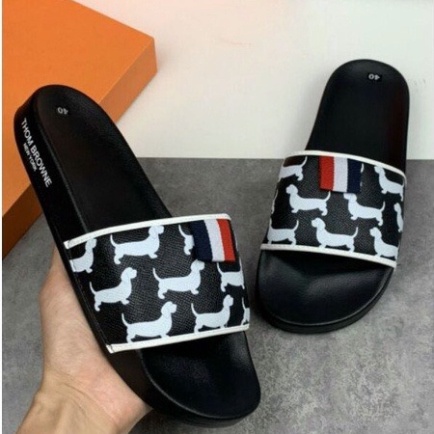 [ FREE SHIP ] Dép Thom Browne Bản Quai Da Cao Cấp Đế Cao Su Non Chống Trơn Chống Trượt (Có hình ảnh và video thật)