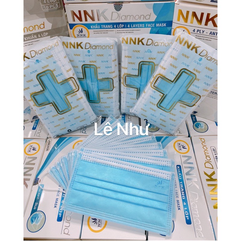 Khẩu trang y tế kháng khuẩn 4 lớp NNK DIAMOND - hộp 50c