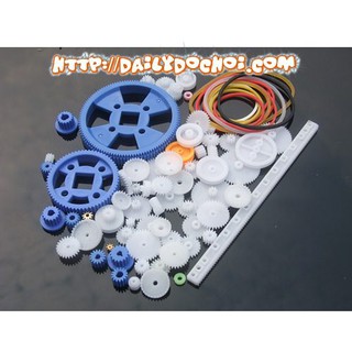 Bộ bánh răng 80 loại bao gồm bánh răng đồng, thanh răng, bánh răng đủ loại và dây chun,hàng chuẩn mới 100%