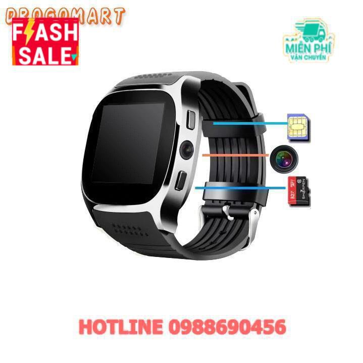 ( FREESHIP 99K ) Đồng hồ điện thoại thông minh T8 Nghe gọi 2 chiều Có Camera chụp ảnh SmartWatch T8