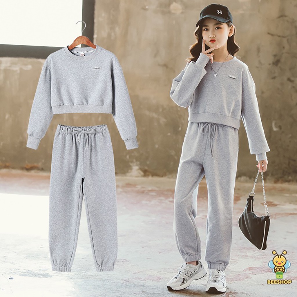 Bộ đồ thu đông cho bé gái BEESHOP set quần áo trẻ em cao cấp 5 14 tuổi D22027