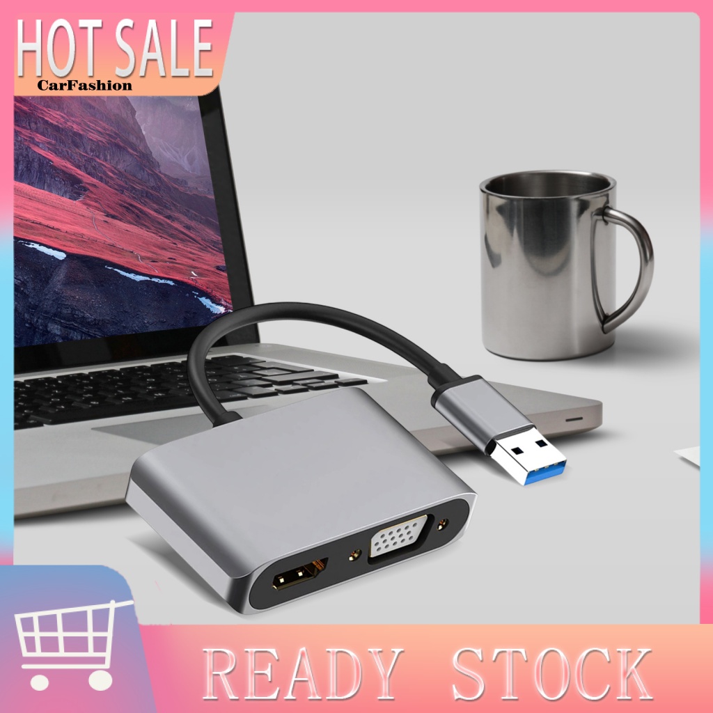 Xe Hơi| Bộ ChuyểN ĐổI TíN HiệU Video USB3.0 Sang HDMI VGA 1080P Cho MáY ChiếU