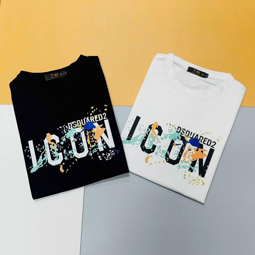 Áo Thun Nam Có Tay Ngắn Cổ Tròn Phối Họa Tiết Chữ ICON 3D Đẹp Mắt Chất Cotton Mềm Mát Dễ Vận Động [NEW UNISEX]