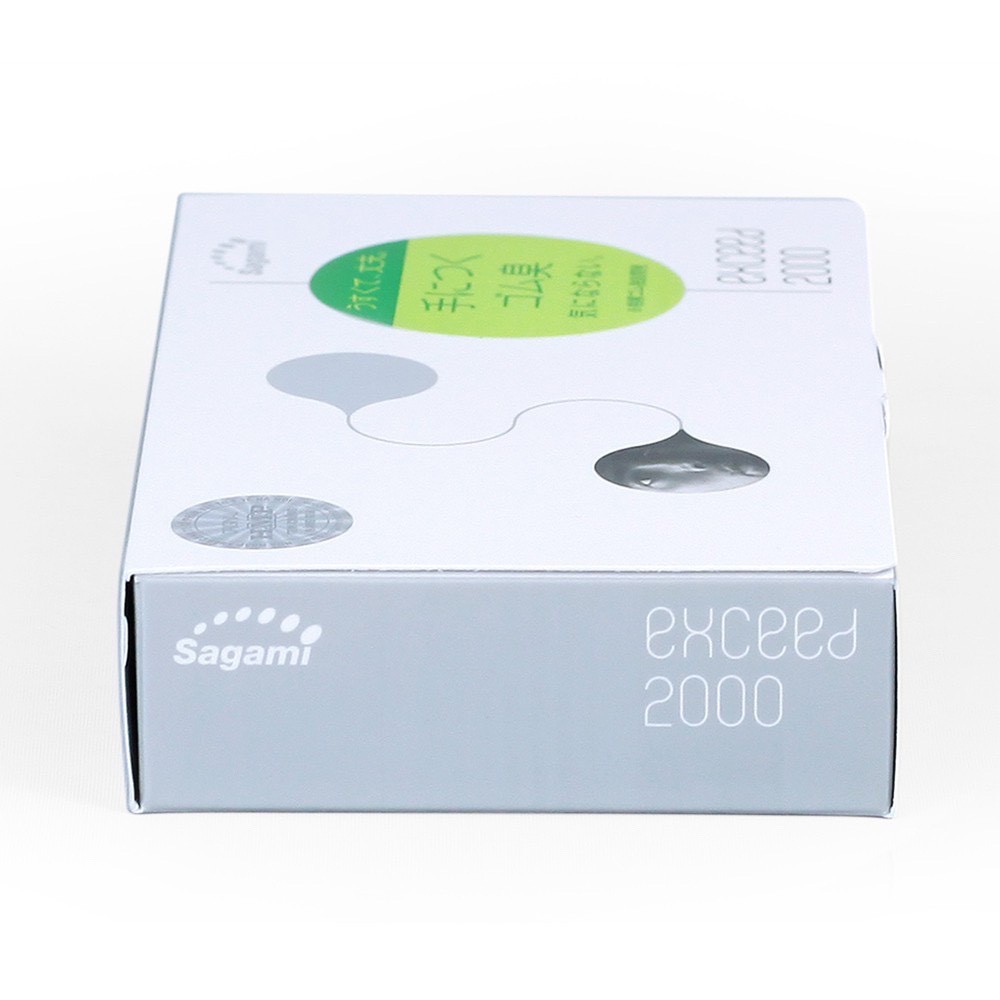 Bao cao su Sagami Exceed 2000 - Thiết kế 3D - Một lần thắt