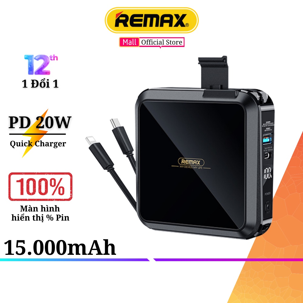 Sạc dự phòng đa năng 15000mah Remax RPP-276 22.5W -Cốc sạc kiêm pin dự phòng hỗ trợ sạc nhanh PD 3.0 và QC - Remax