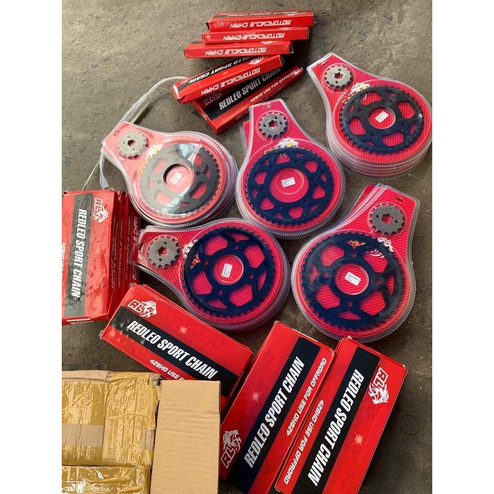 Nhông sên dĩa NSD redleo gắn ex150, winner, sirius, wave, ex135, raider, satria, drem...full bộ