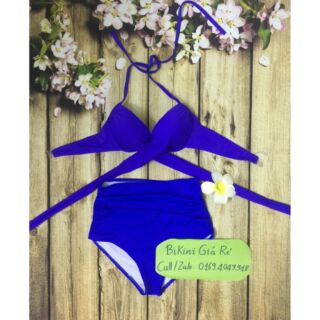 Bikini cạp cao nhún xanh