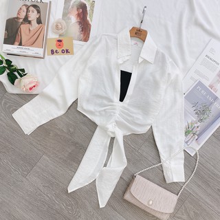 (LOẠI 1) Set áo trắng cột eo