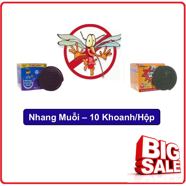 Nhang Muỗi RAID/MOSFLY/JUMBO 10 Khoanh/Hộp