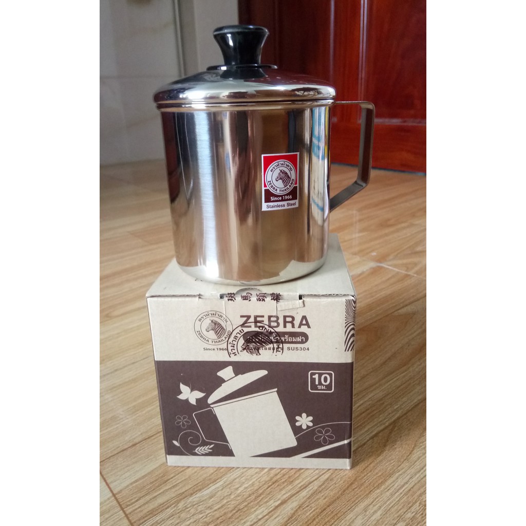 Ca Inox 304 có nắp đậy size 10 - Zebra - 700ml