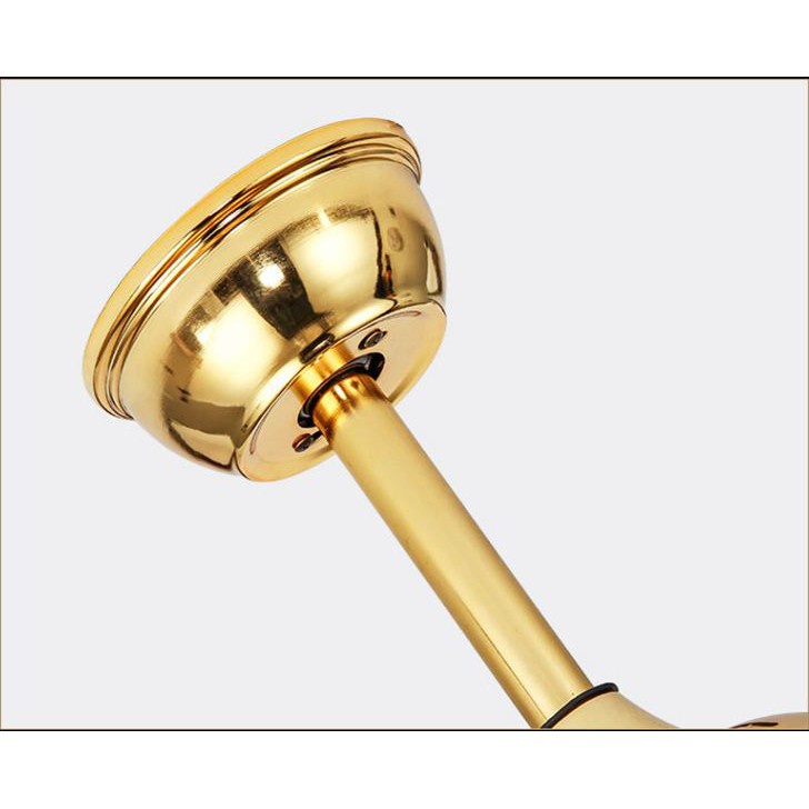 Quạt trần đèn Led, Quạt trần Pha Lê cánh cụp xòe trang trí phòng khách ánh sáng 3 màu remote 6 tốc độ mát,BH 5 năm