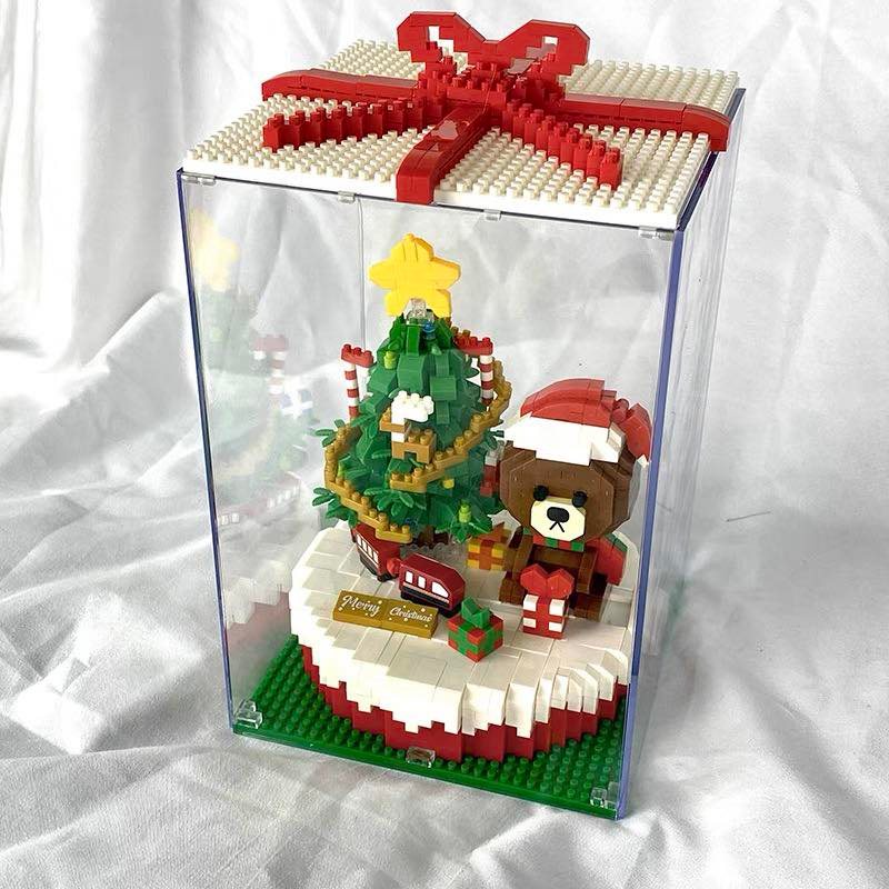 Đồ chơi xếp hình GATO GẤU NÂU| Đồ chơi lắp ráp nanoblock| Bộ gấu noel