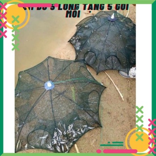 Lồng ô, lưới bát quái 8 cửa bắt tôm, cua,cá,lươn...COM BO 5 LỒNG TẶNG 5 GÓI MỒI