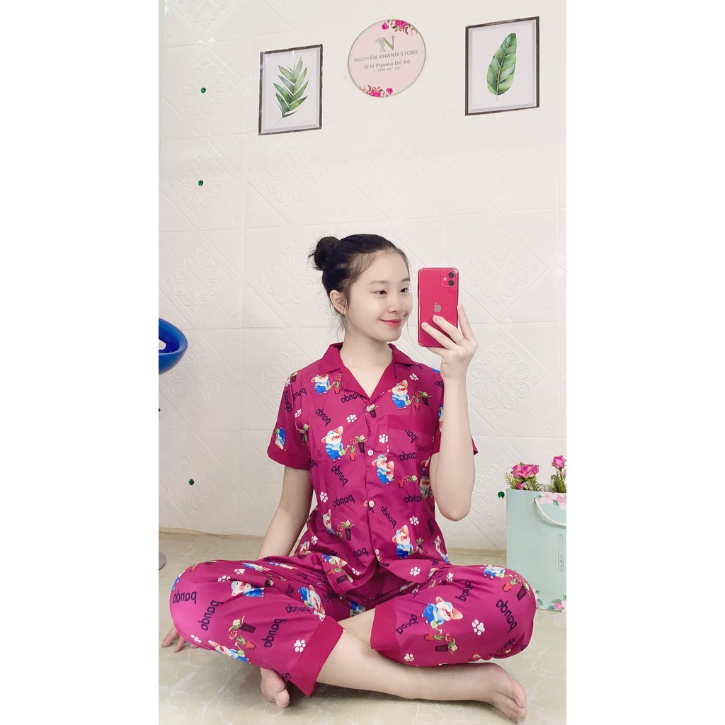 Đồ Bộ Mặc Nhà Tay Ngắn Quần Dài Vải Kate Lụa Mềm Mịn Freesize Dưới 57kg | BigBuy360 - bigbuy360.vn