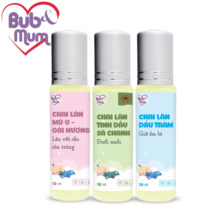 [Mã LTBAUAB20 giảm 7% đơn 99K] Chai lăn tinh dầu đuổi muỗi cho bé Sả chanh 10ml BuB&amp;MuM