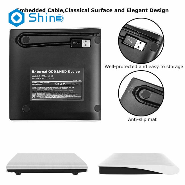 Ổ đĩa quang USB 3.0 DVD Drive DVD ± RW CD-RW gắn ngoài chuyên dụng cho PC Laptop | BigBuy360 - bigbuy360.vn