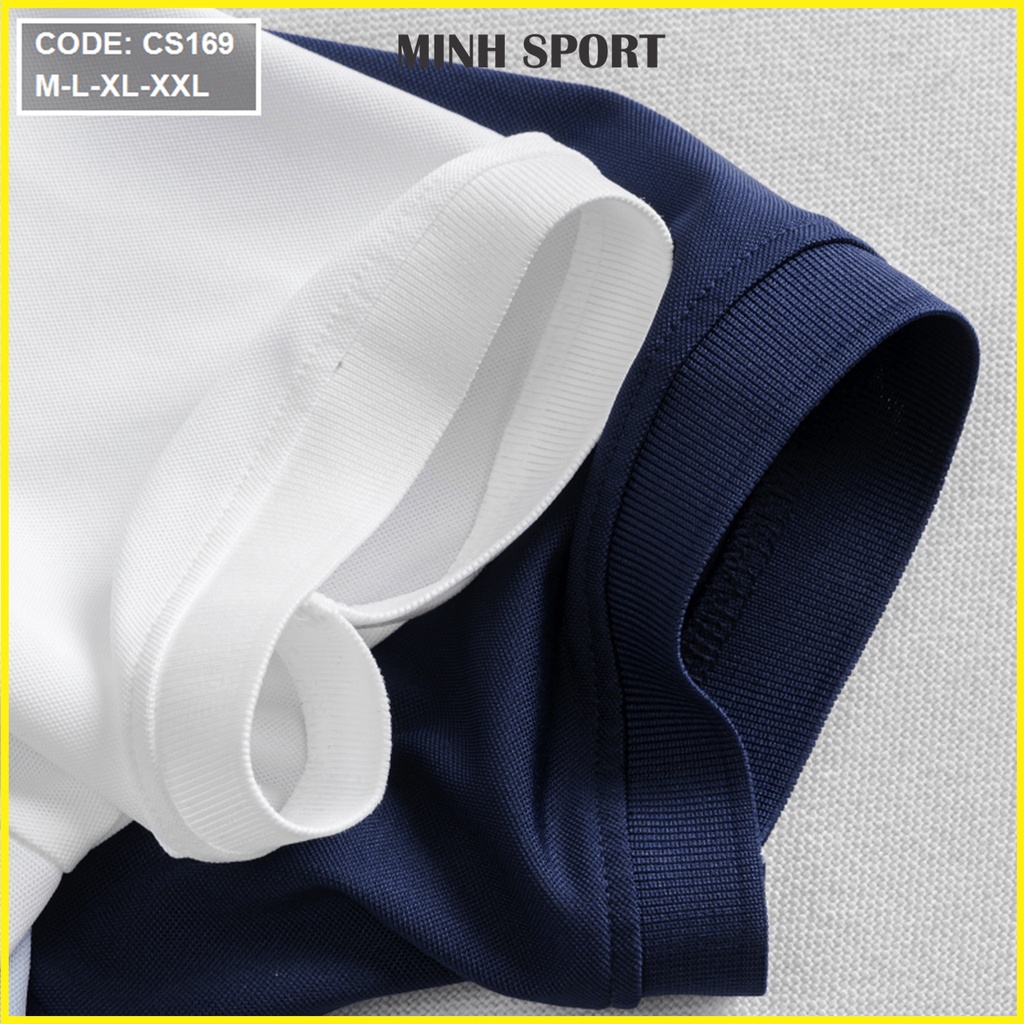 Áo Thun Polo Nam Có Cổ Ngắn Tay Phối 2 Màu, Mặc Mát, Không Xù Lông mã AO.37