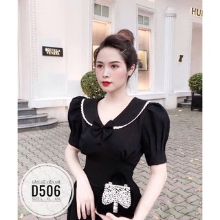 Bigsize đầm cổ viền nơ d506