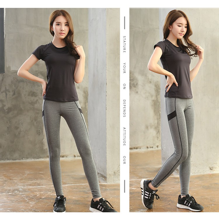 Quần Tập Gym Nữ - Quần Legging Thể Thao Yoga Nữ Thun Lạnh Nhập Khẩu Cao Cấp Màu Xám LGW05 | WebRaoVat - webraovat.net.vn