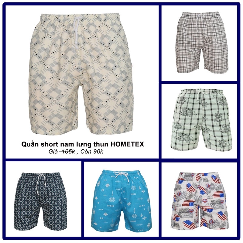 Quần sọt nam, quần đùi nam lưng thun Hometex