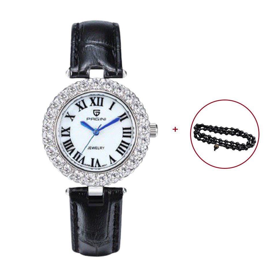 Đồng Hồ Nữ Thương Hiệu PAGINI PA6305 Thiết Kế Mặt Đính Đá 2 Màu Đỏ Đen Sang Trọng Quý | BigBuy360 - bigbuy360.vn