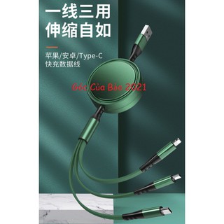 Dây sạc điện thoại 3in1 dành cho Ip, Android và Type C