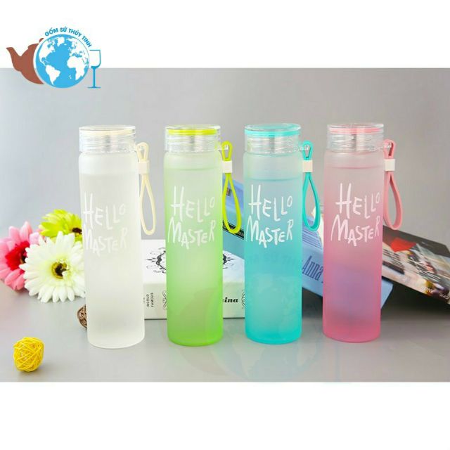 Bình nước thủy tinh Hello Master 480ml