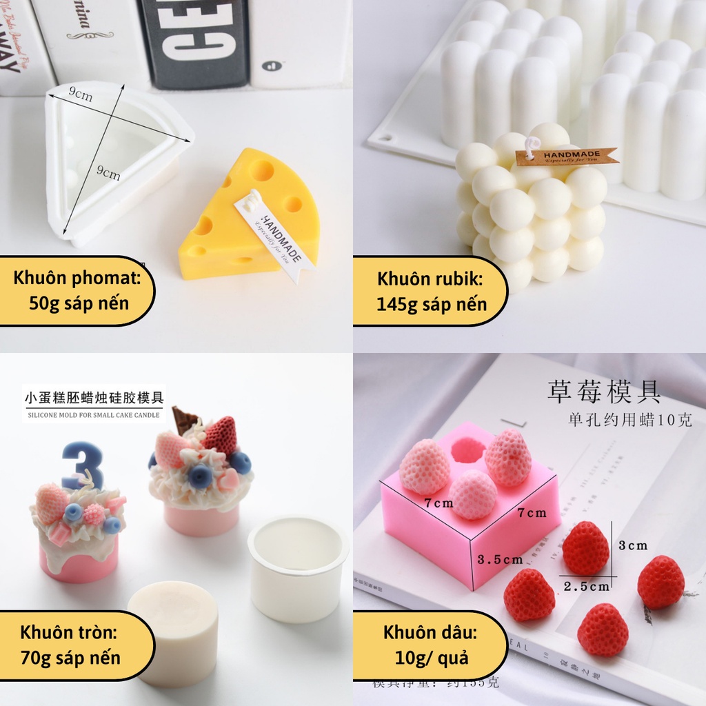 Sáp đậu nành làm nến thơm Soy Wax 300g-500g-1kg - Nguyên liệu làm nến thơm handmade Soy Wax