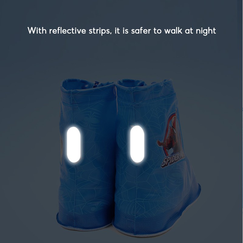 ✌Vỏ Bọc Giày Đi Mưa Bằng PVC Chống Trượt Chống Thấm Nước Chống Trượt Có Khóa Kéo In Hoạt Hình Disney Spiderman / Frozen Dễ Thương Cho Bé