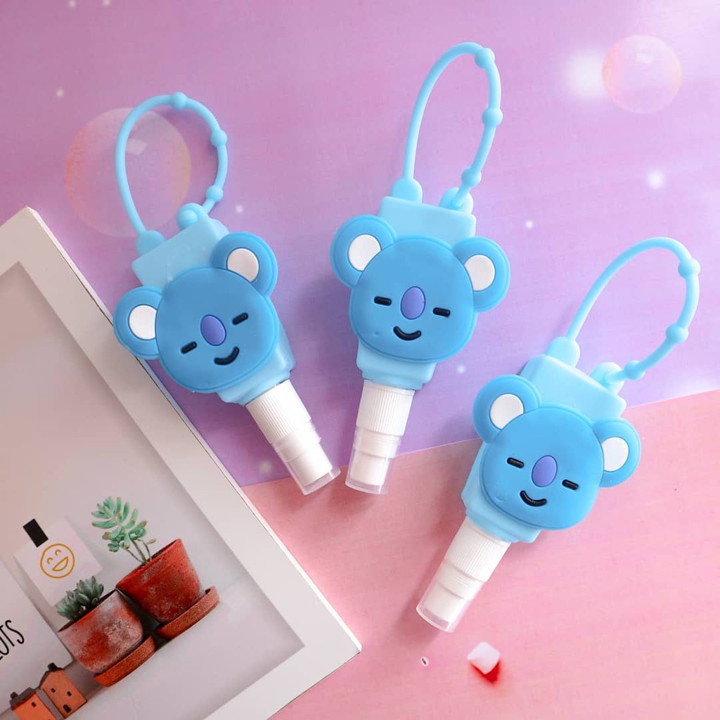 Bình xịt khử trùng tay họa tiết Bts Tata Cooky Koya Chimmy độc đáo