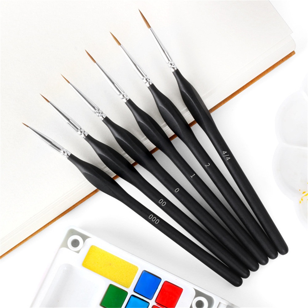 Cod Qipin 6pcs Extra Fine Detail Paint Brushes Art Miniatures Model Maker Drawing Supply Tool Set