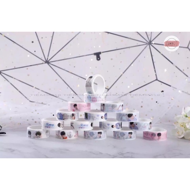 CÓ SẴN_WASHI TAPE THẦN TƯỢNG NHÓM TFBOYS, TIÊU CHIẾN, VƯƠNG NHẤT BÁC (có hình thật)