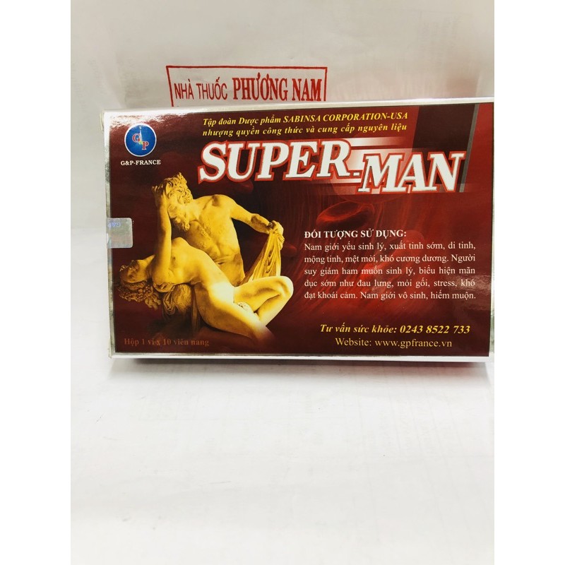 (che tên sản phẩm) Tăng cường sinh lý SUPER MAN-hộp 10viên