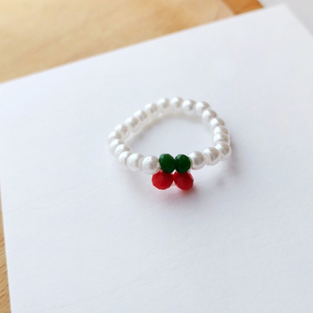 Nhẫn đính ngọc trai nhân tạo đơn giản dễ thương cho nữ