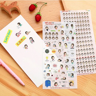 Combo 6 tờ Sticker dán cô bé Nhật Bản.